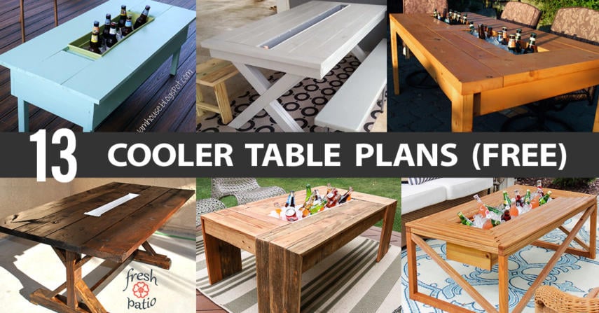 13 DIY Cooler Table Plans to Build for Outdoor Beer ...