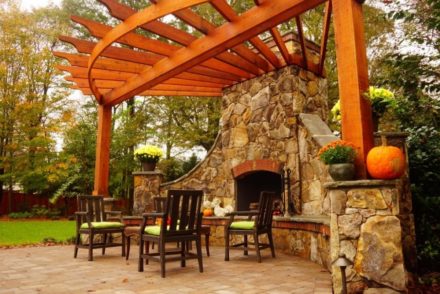40 Best Patio Designs with Pergola and Fireplace - Covered Outdoor ...
