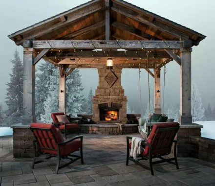 40 Best Patio Designs with Pergola and Fireplace - Covered Outdoor ...