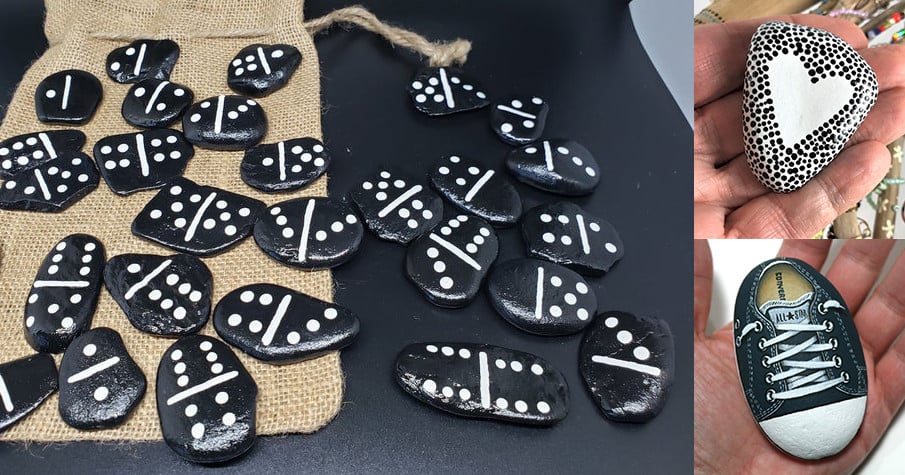 30 Best Black and White Painted Rocks - Ideas for Painting Pebbles