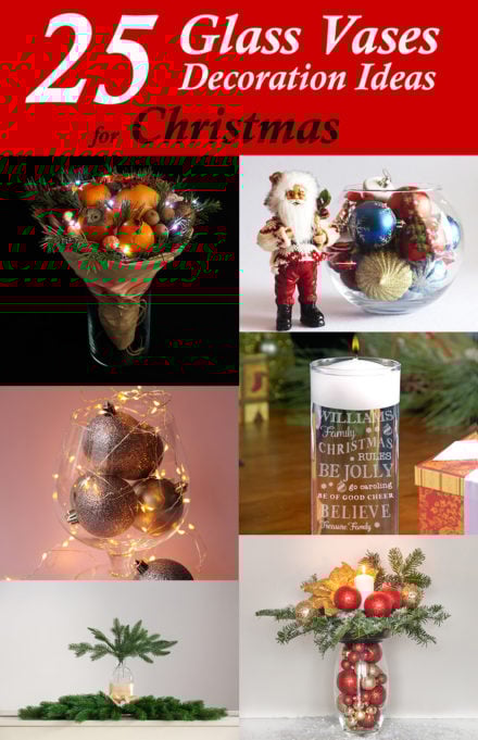Glass Vases Decoration Ideas for Christmas  25 Beautiful Arrangements