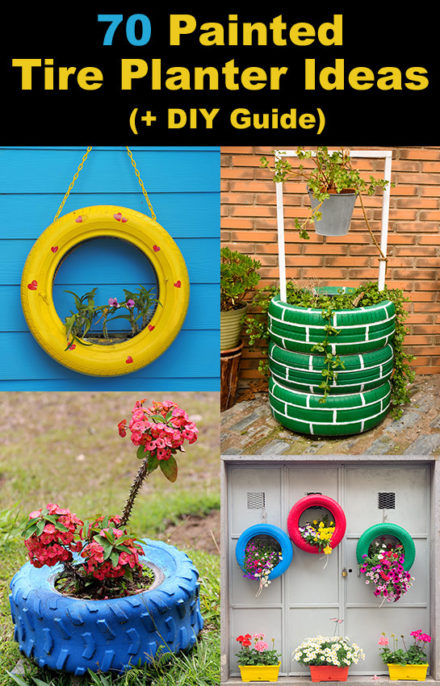 Painted Tire Planters and Pots - 70 Ideas plus a DIY Guide