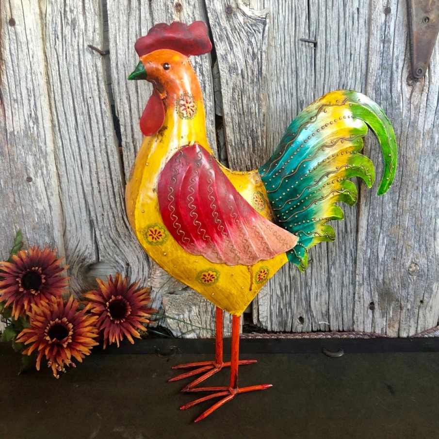 Mini Wooden Rooster Sign – HOPE Design, Chick Decor, Made In USA (2.5" X 3.375")