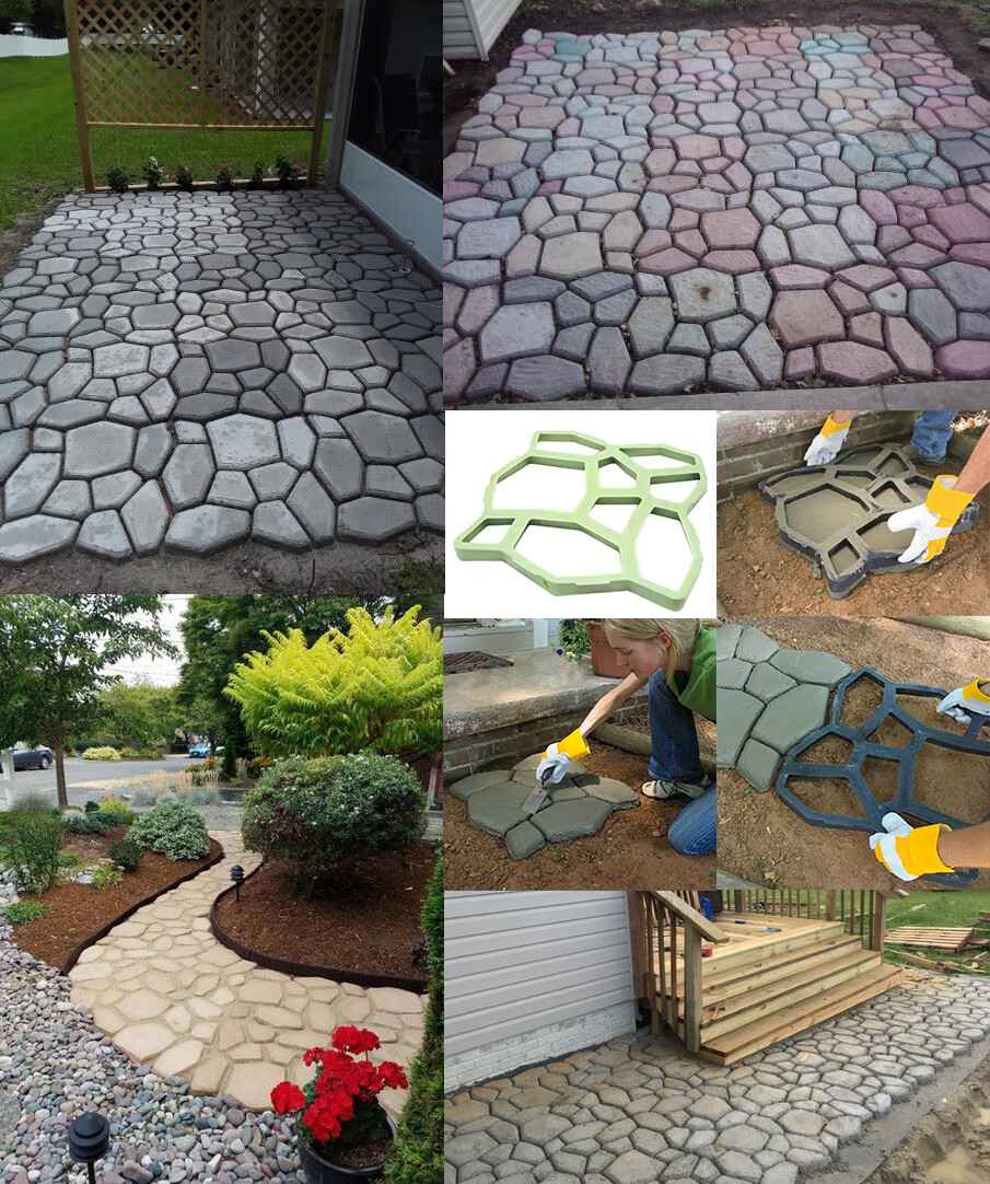 thumbnail image 2 of SvitMolds Sold Concrete Molds 4 Pcs Plastic Moulds Casting Concrete Paving Garden 2 of 10