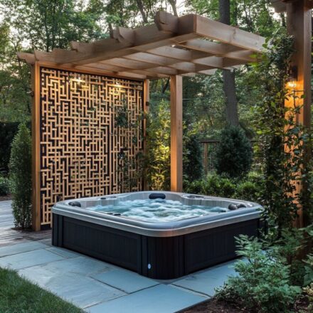Hot Tub Privacy with Decorative Screens: 40 Ideas