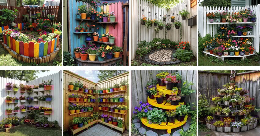 Corner Garden Ideas with Flower Pots