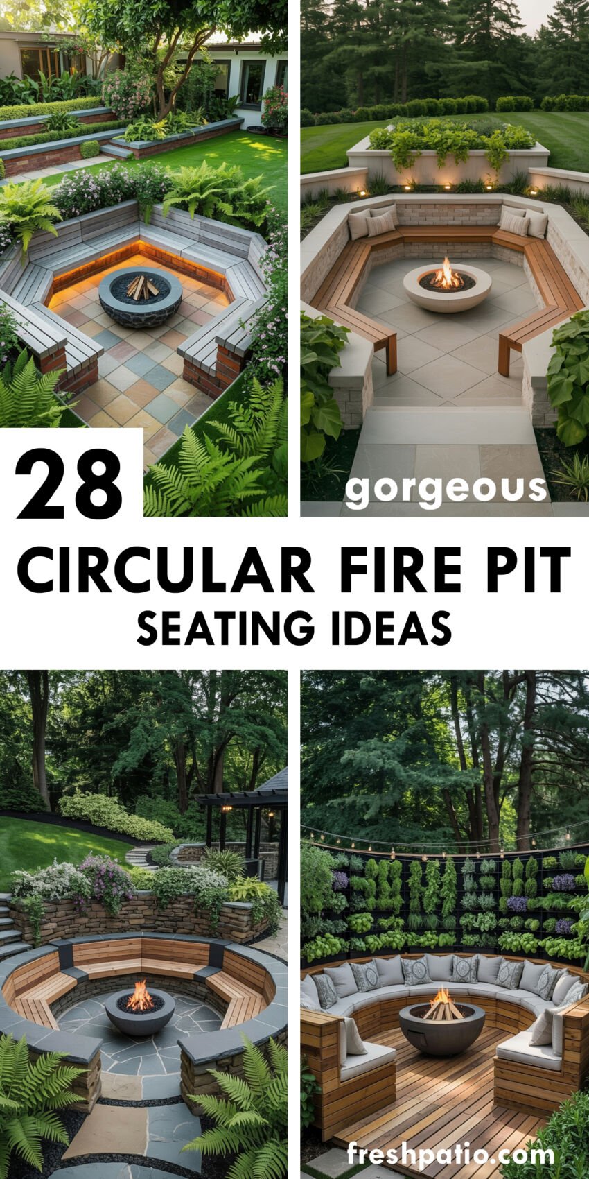 28 Gorgeous Circular Fire Pit Seating Ideas