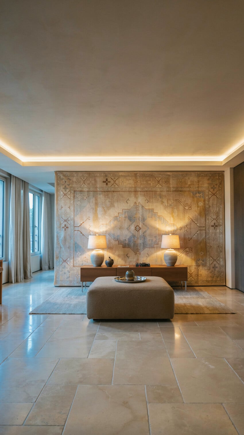 Modern Kilim Rug Accent Wall