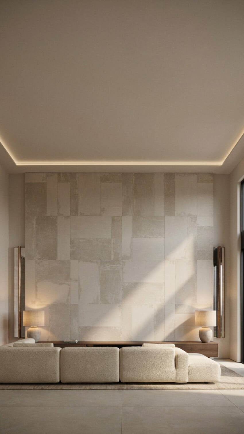 Large Format Patchwork Tile Accent Wall