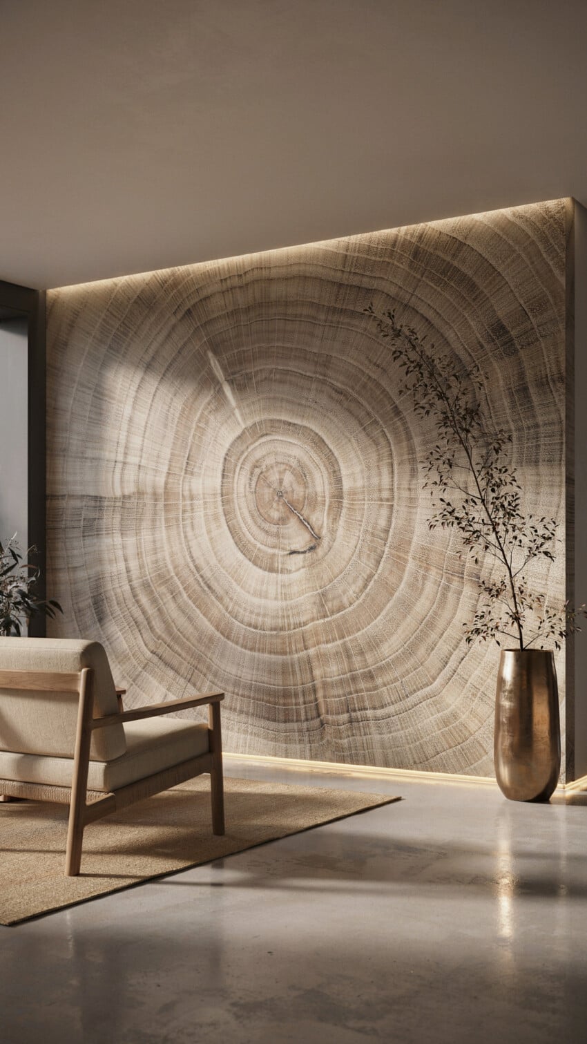 Tree Rings Wallpaper Mural Accent Wall