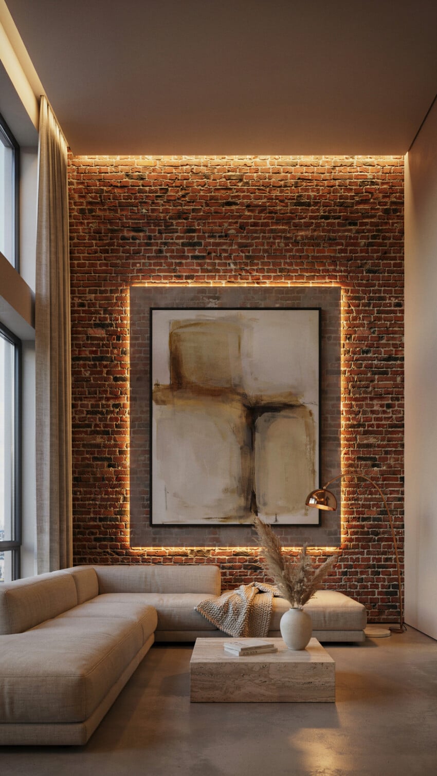 Exposed Brick Accent Wall