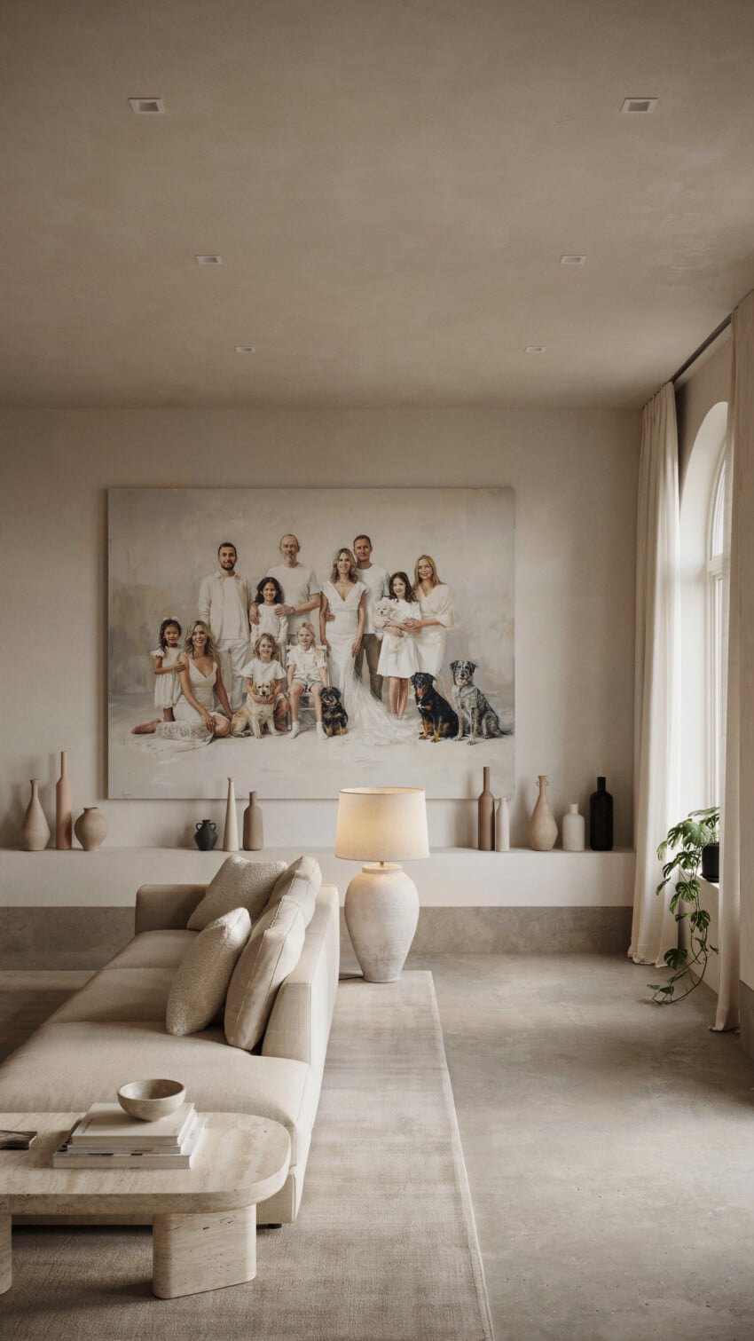 Family Portrait Artwork Accent Wall