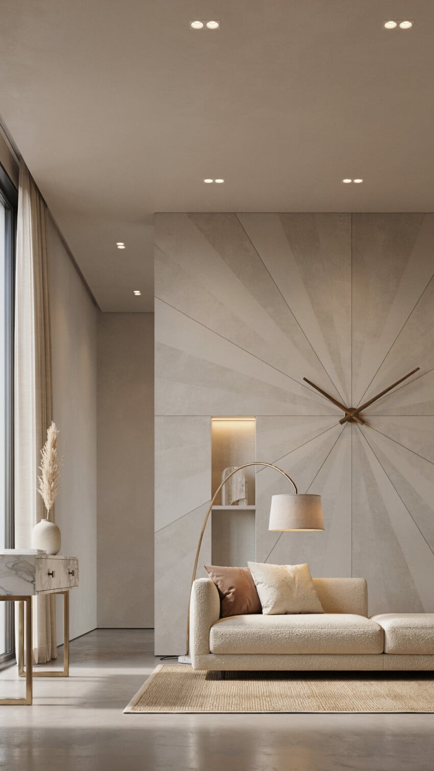 Giant Clock Tile Mural Accent Wall