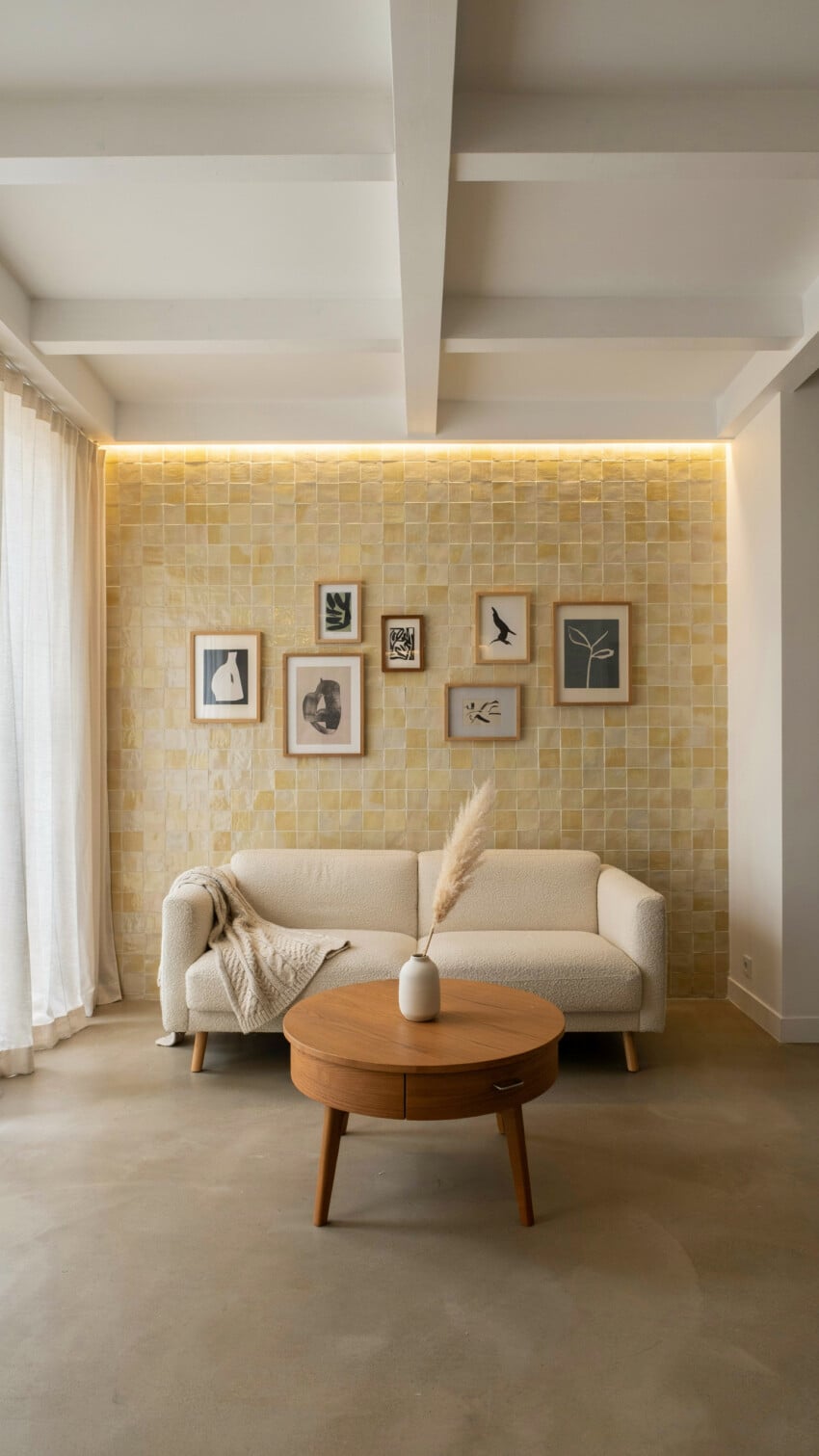 Yellow Zellige Tile Accent Wall