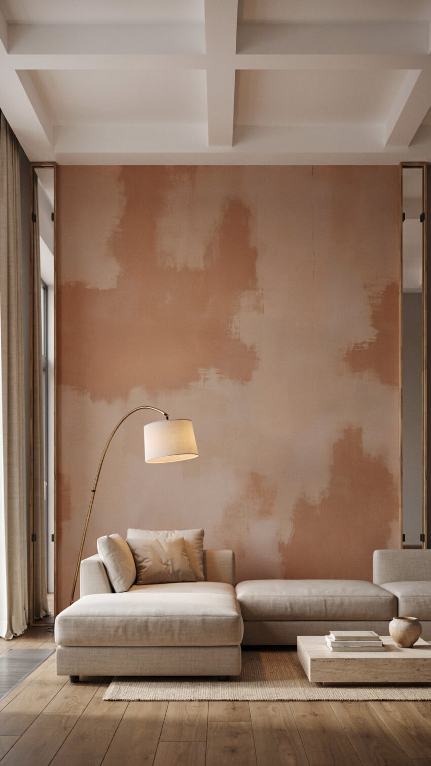 Terracotta Limewash Plaster Accent Wall