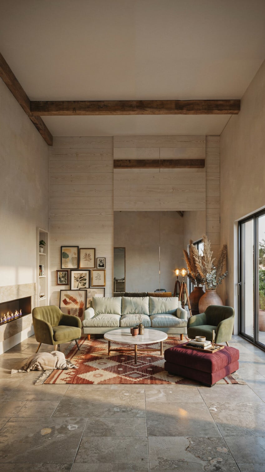 Small Living Room With Rustic Beams
