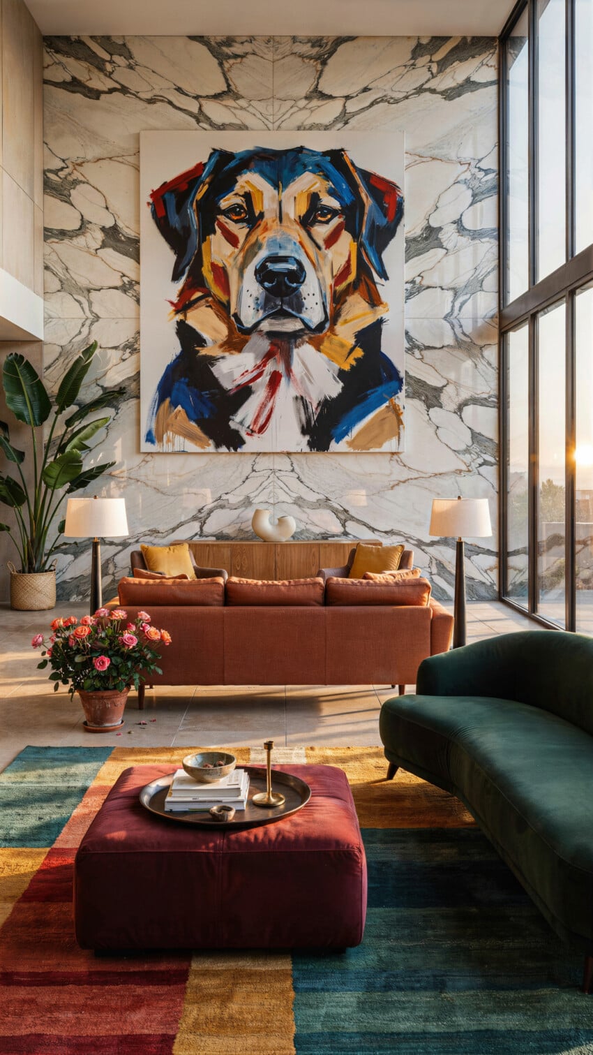 Abstract Dog Portrait Painting