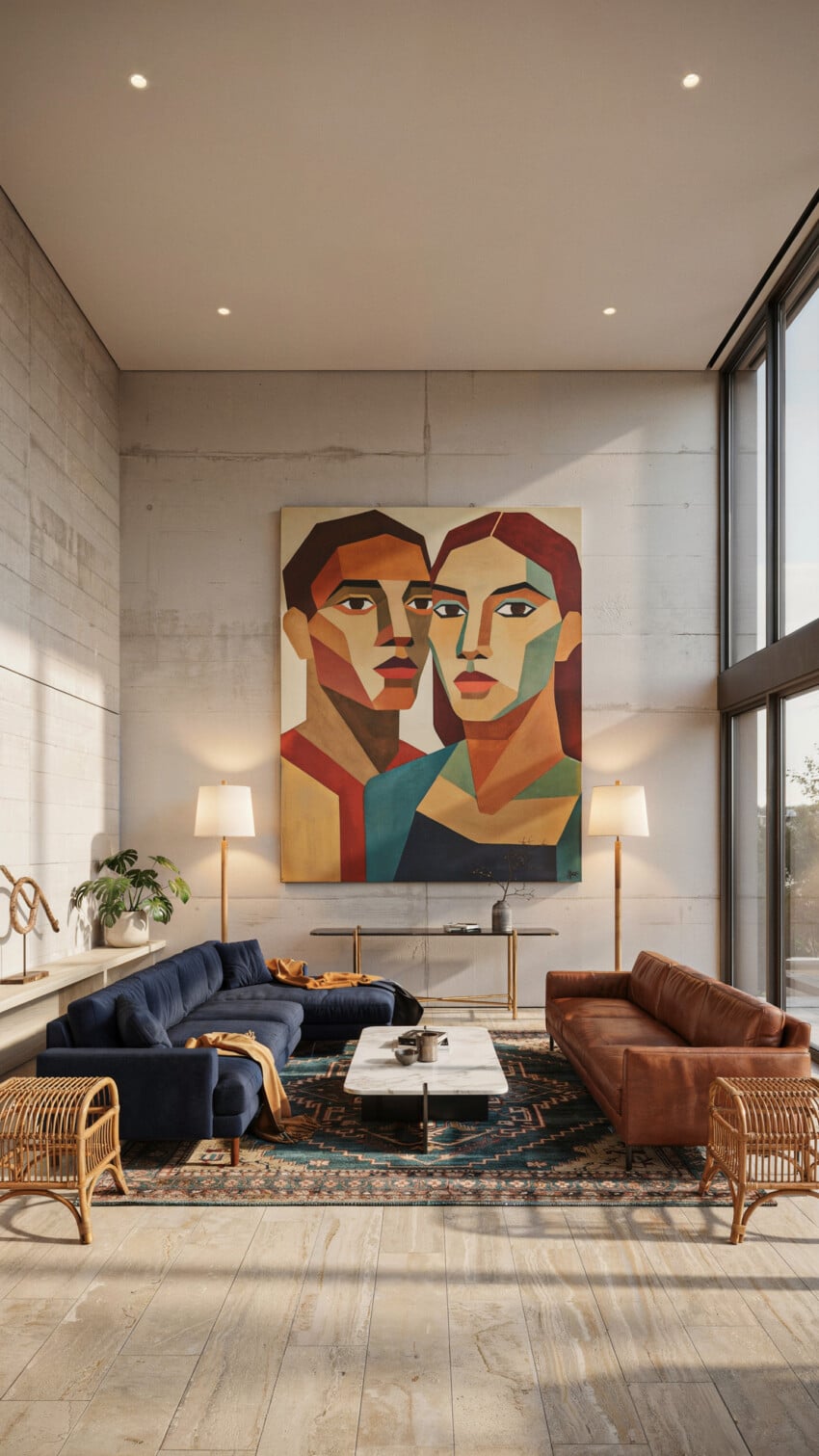 Cubist Couple Portrait Painting