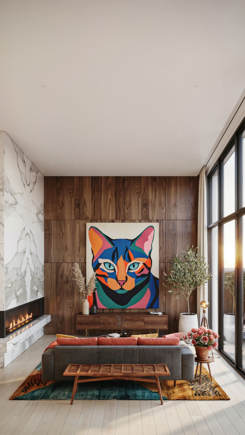 Abstract Pop Art Cat Portrait