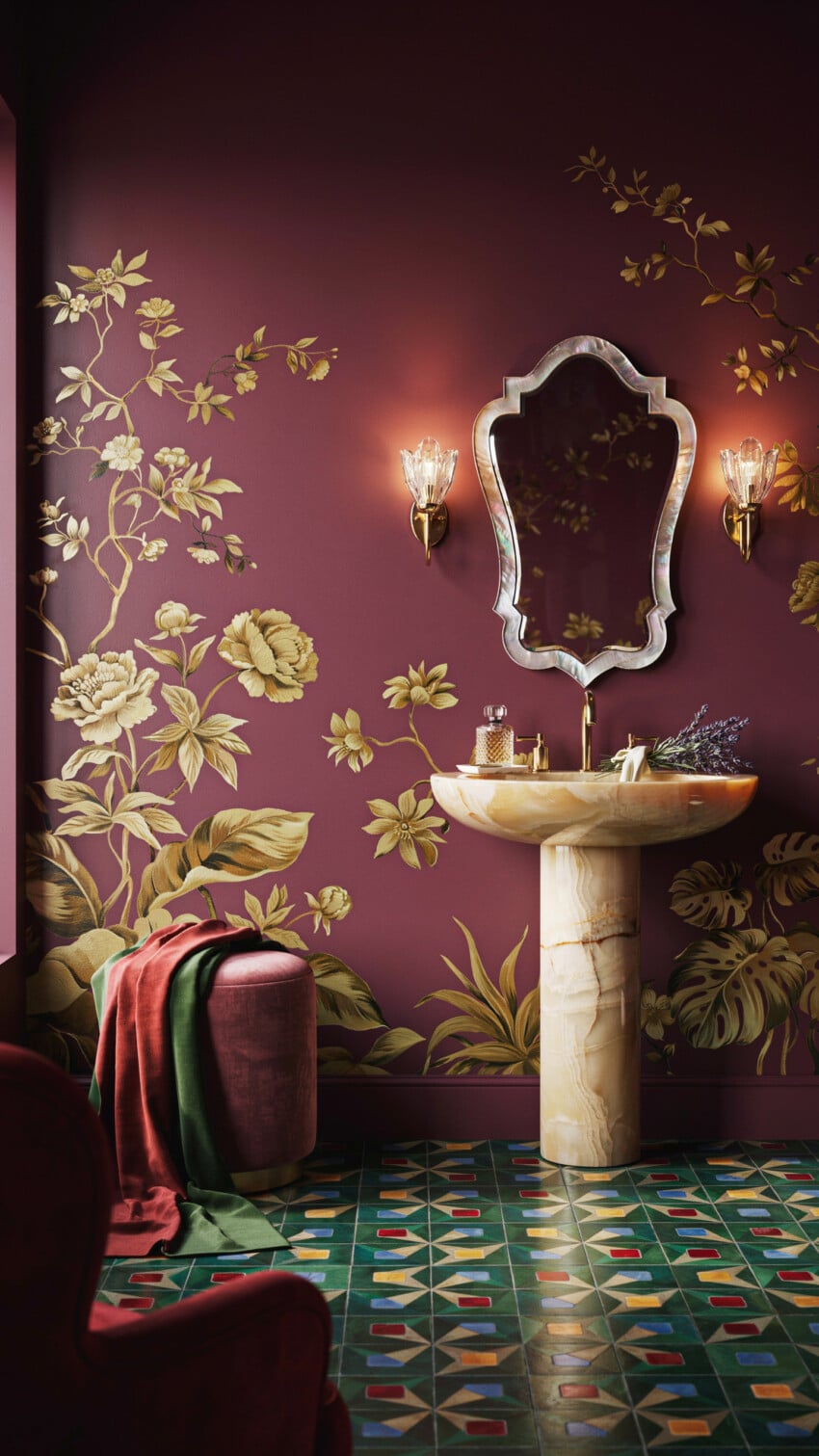 Onyx Pedestal Sink Steals the Jewel Box