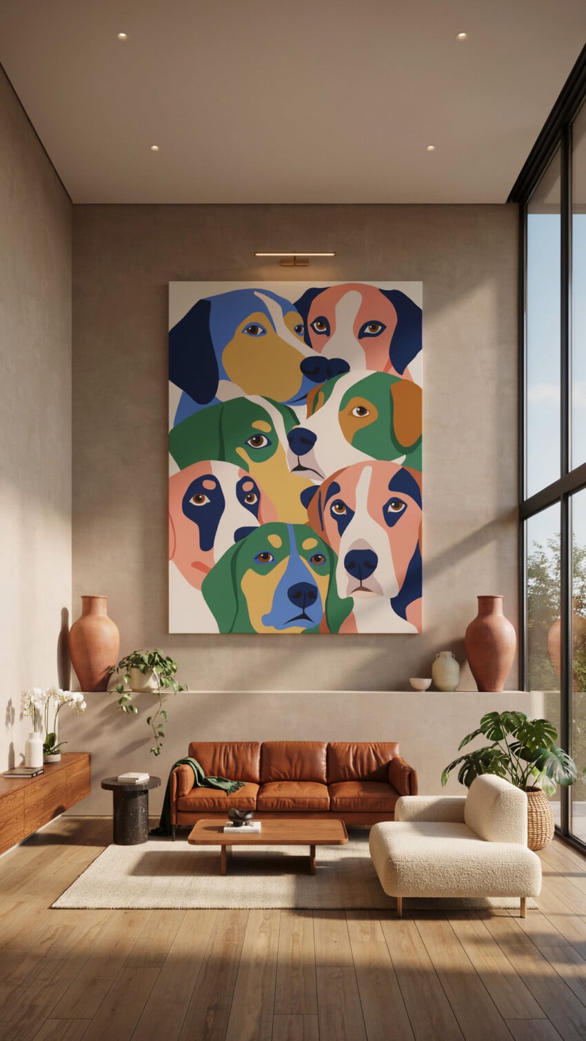 Abstract Multi-Dog Portrait Painting