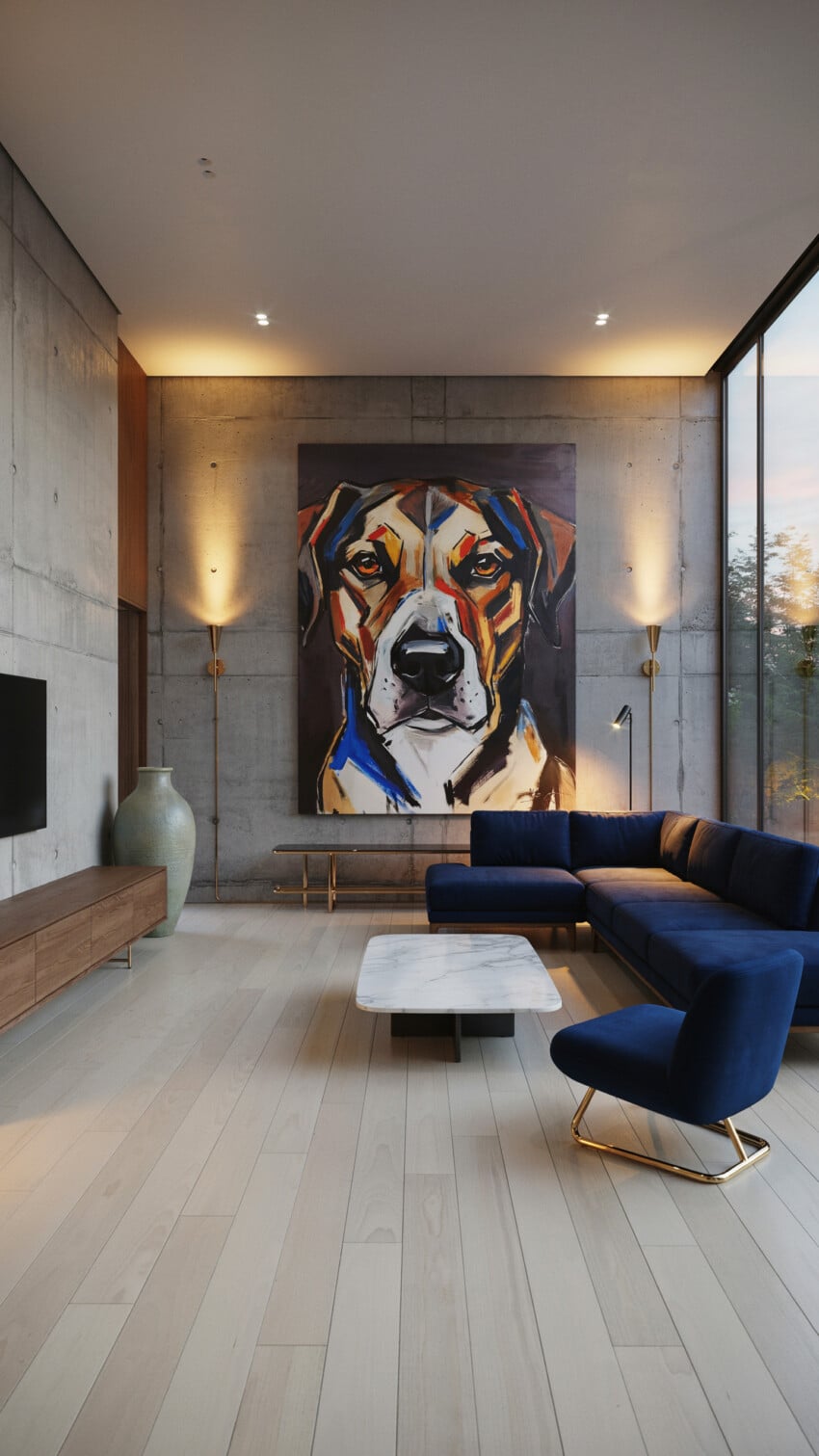 Abstract Dog Portrait Statement Art
