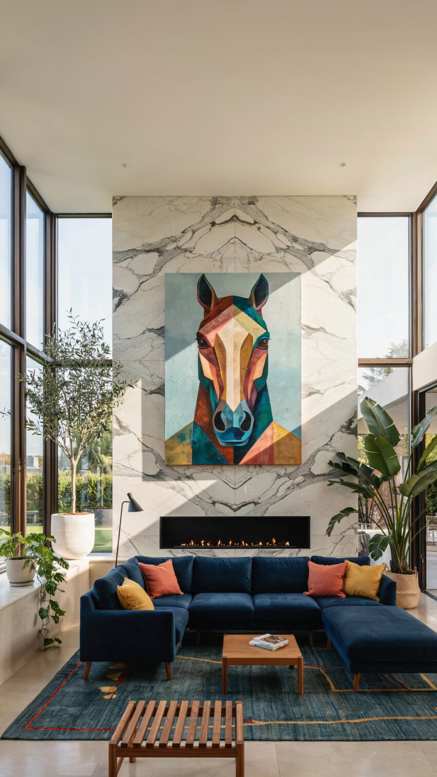 Geometric Abstract Horse Portrait