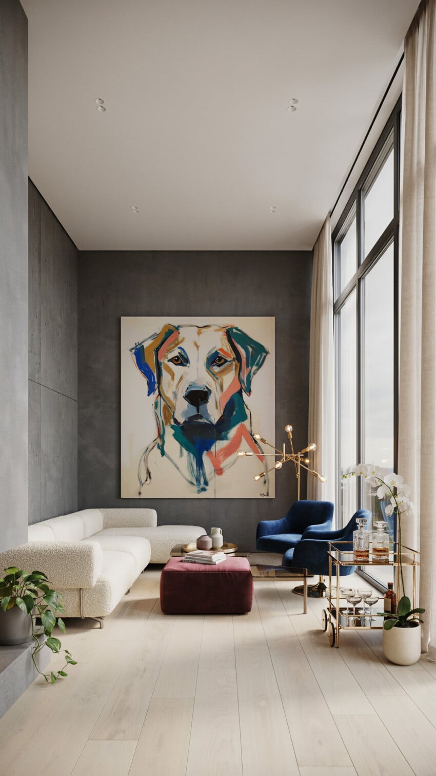 Abstract Labrador Portrait Painting