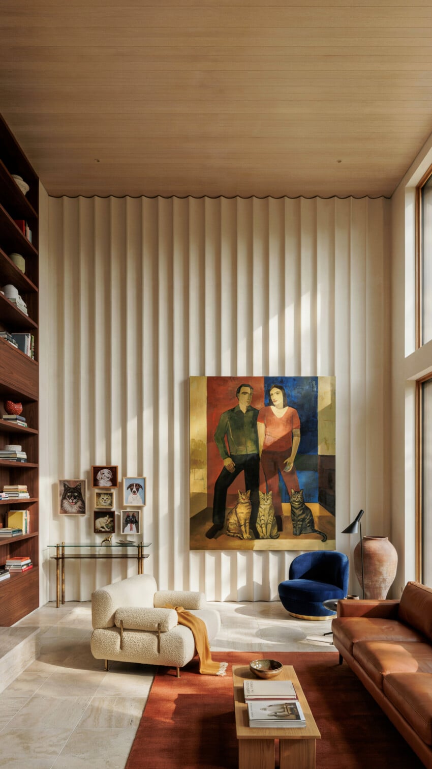 Modernist Family Portrait With Cats