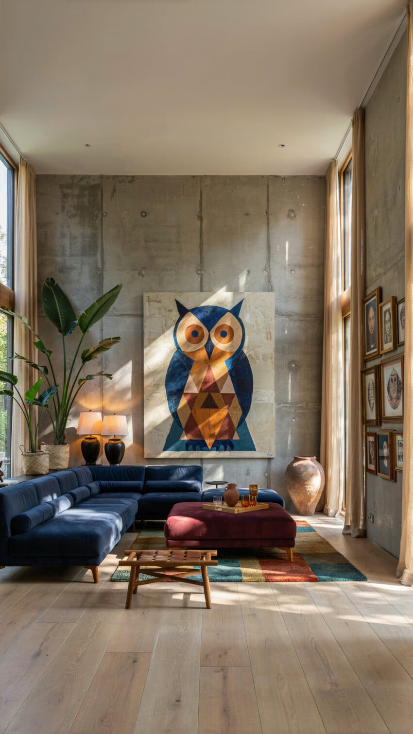 Geometric Owl Abstract Wall Art