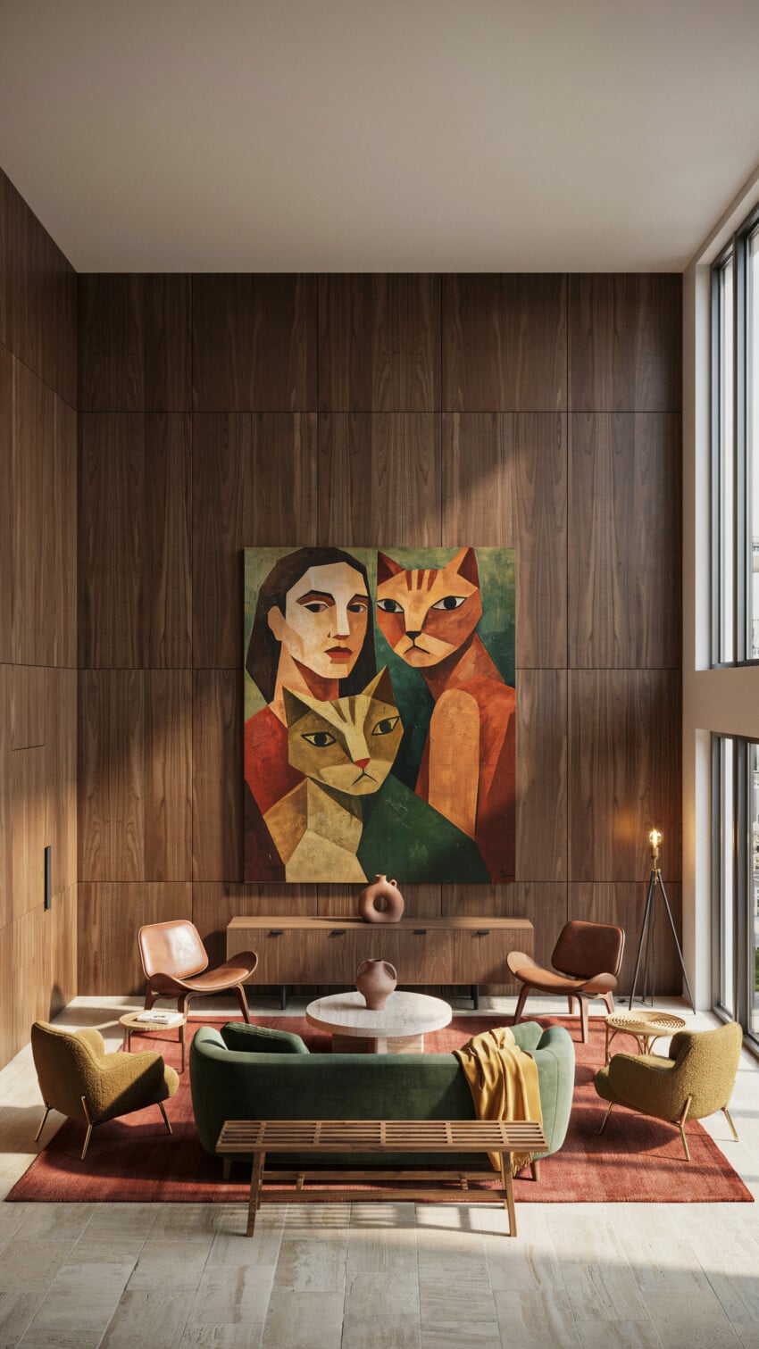 Abstract Portrait With Two Cats