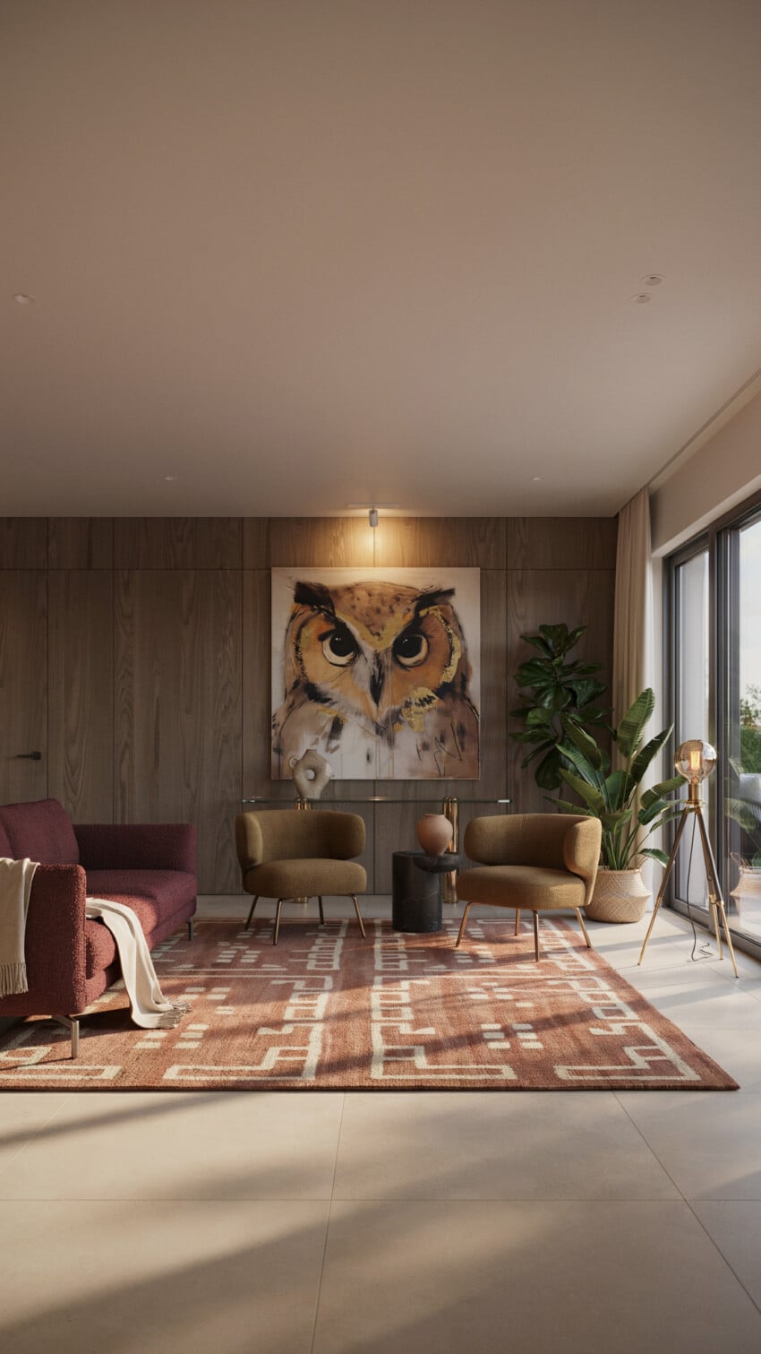 Expressive Owl Portrait Wall Art