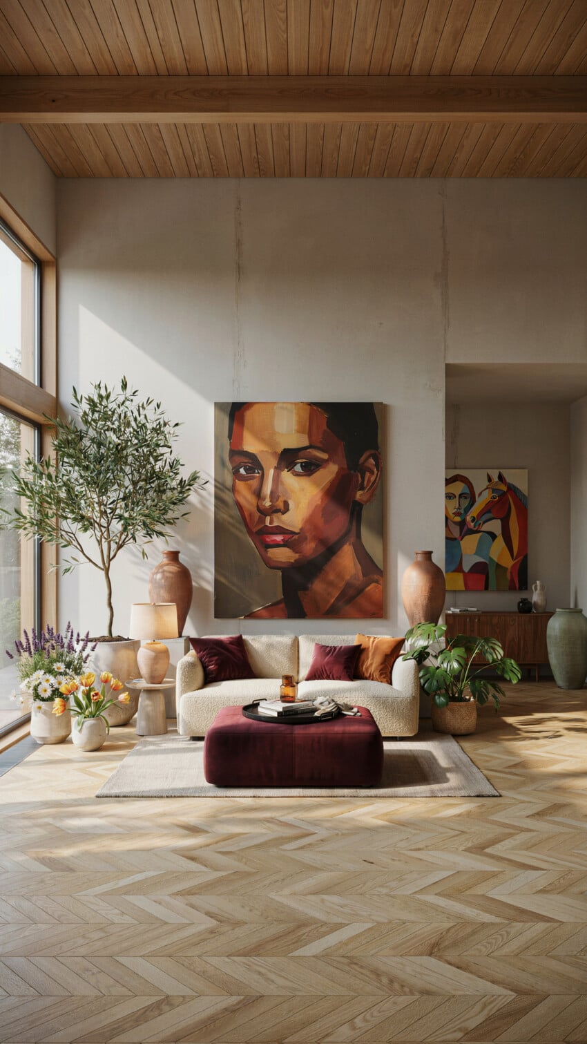 Abstract Portrait and Pet Companion Art