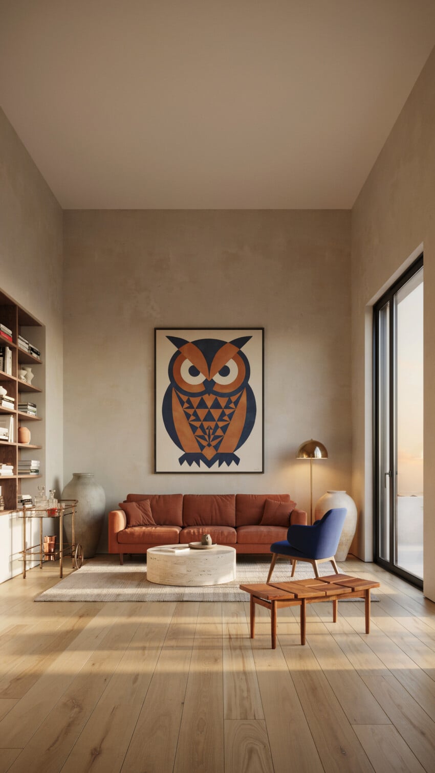 Geometric Owl Abstract Wall Portrait