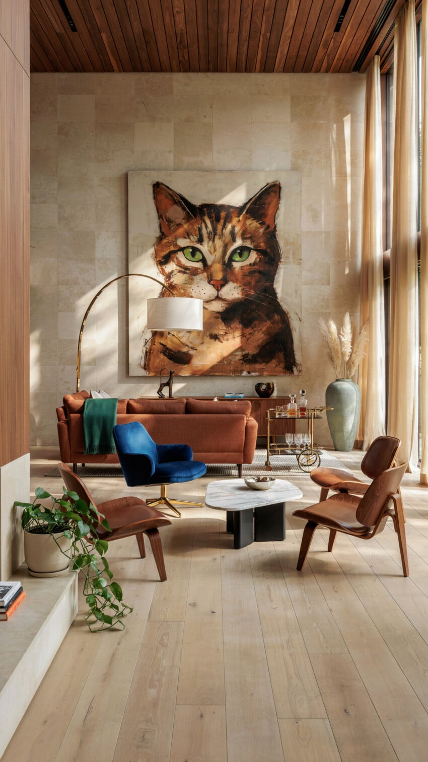 Abstract Cat Portrait Statement Art