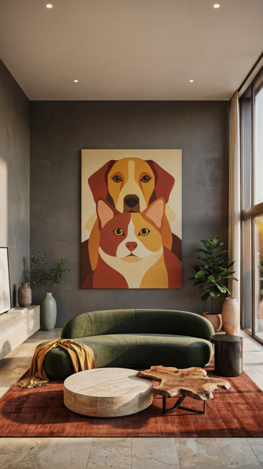 Abstract Dog and Cat Portrait Art