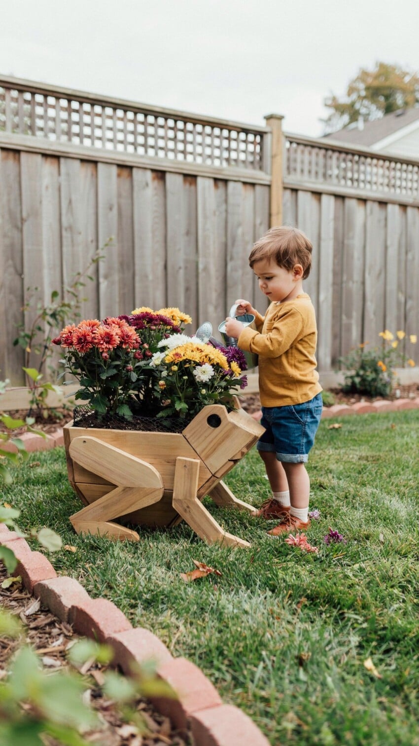 DIY Frog Wood Planter for Kids