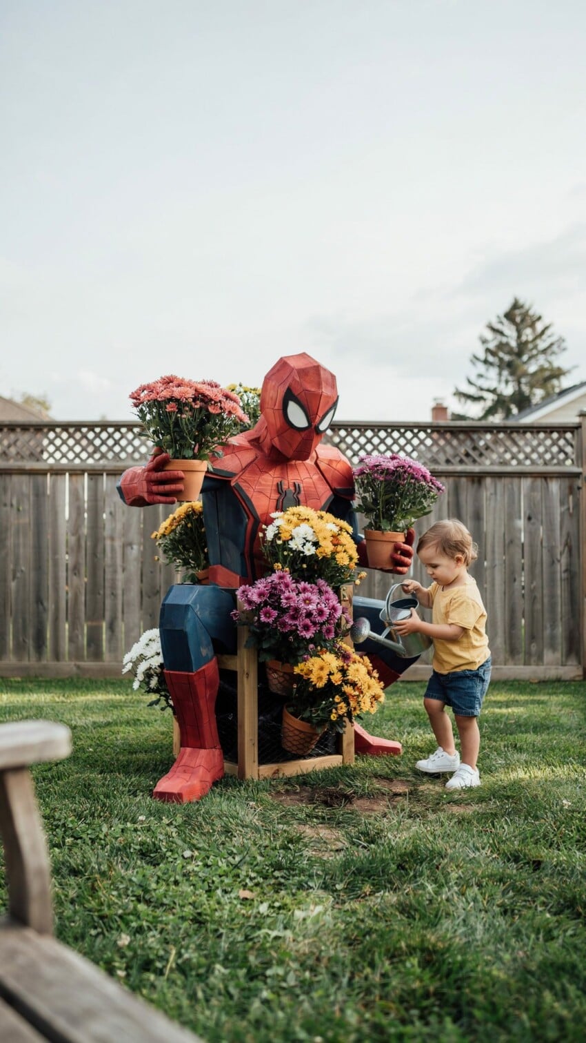 DIY Low-Poly Spider-Man Garden Planter for Kids