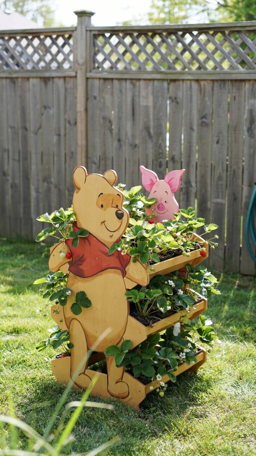 DIY Winnie the Pooh Tiered Strawberry Wood Planter for Kids