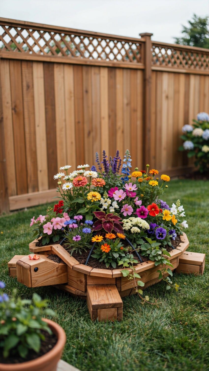 DIY Turtle Wood Planter for Kids