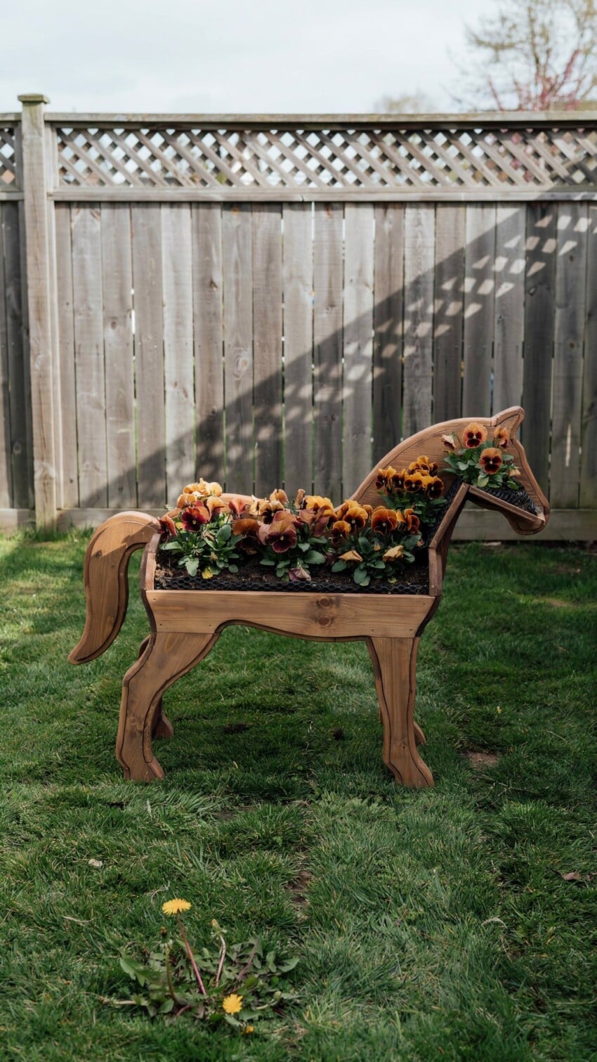 DIY Horse Shaped Wood Planter for Kids