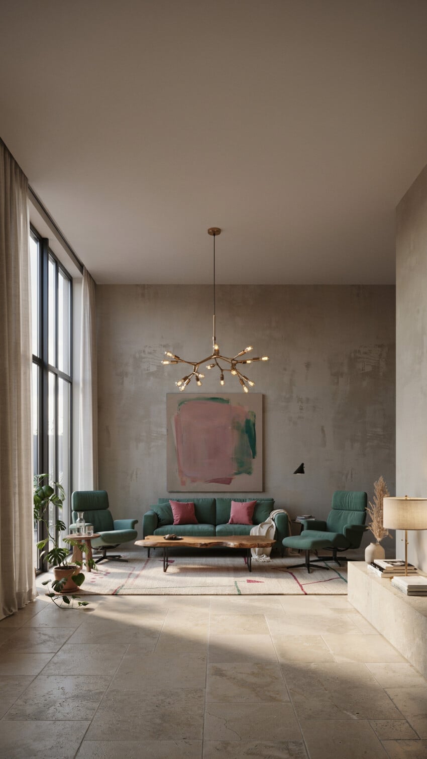 Small Living Room with Concrete Walls