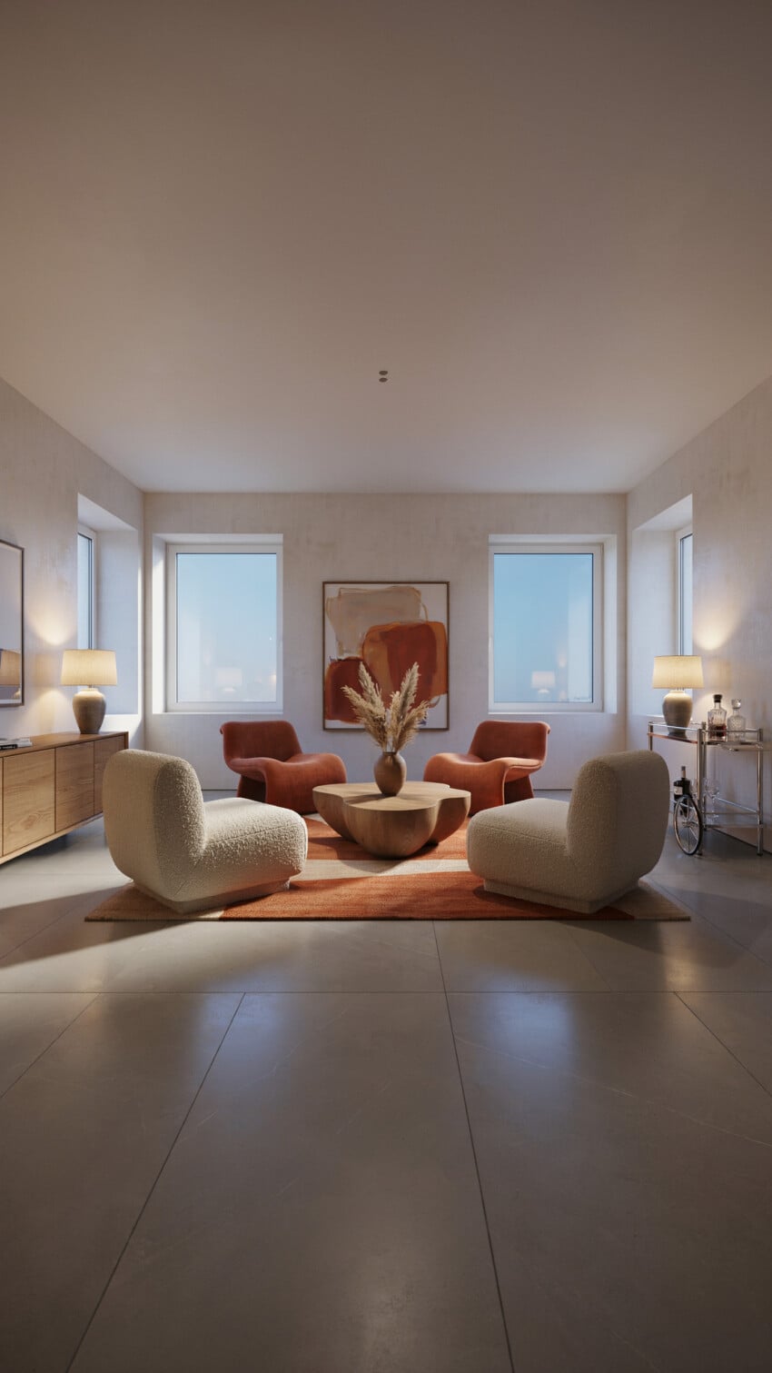 Small Living Room Terracotta Chairs